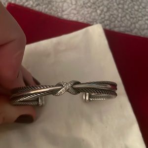 David Yurman x crossover bangle with diamonds